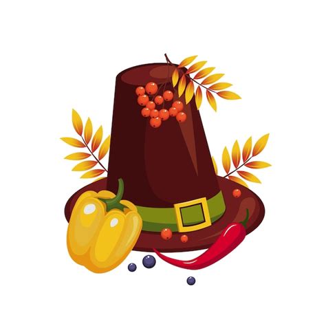 Premium Vector Thanksgiving Day Hat And Vegetables Vector Illustration