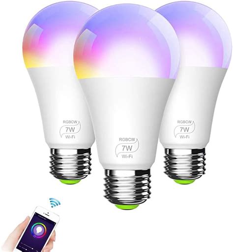 MZSG Ampoule Intelligente WiFi Ampoule A19 RVB RGB Blanche White Du