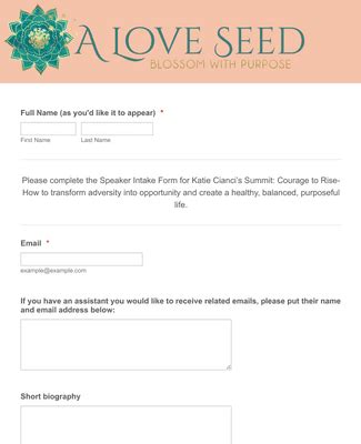 Speaker Release Form Template Jotform
