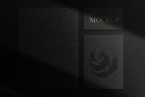 Premium Psd Luxury Gold Embossed Papers Top View Mockup