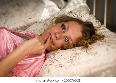 Attractive Blonde Lying On Bed Boudoir Stock Photo Shutterstock