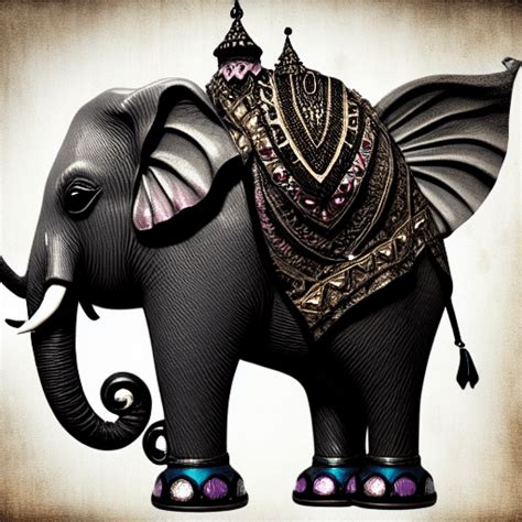 Gothic Elephant With Glitter · Creative Fabrica