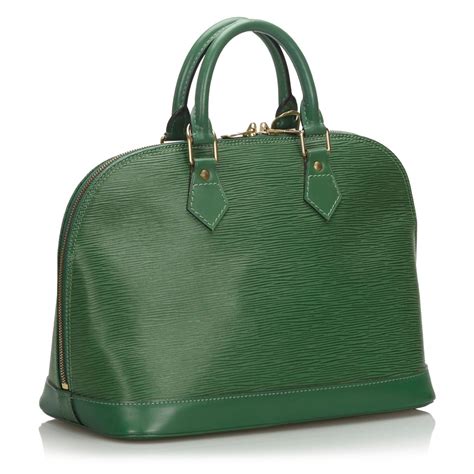 Louis Vuitton Vintage Epi Alma Pm Green Leather And Epi Leather Handbag Luxury High