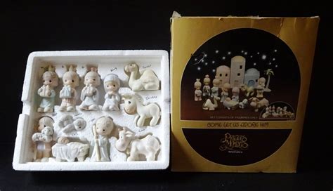 Precious Moments nativity set vintage Christmas miniatures in | Etsy