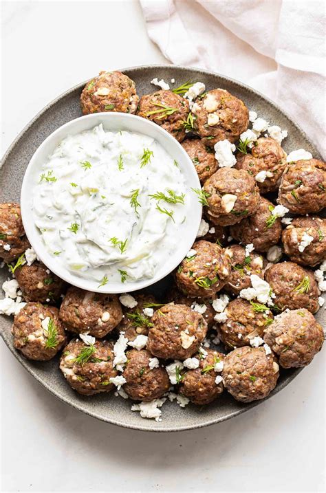 Greek Meatballs With Tzatziki Sauce Recipe Runner