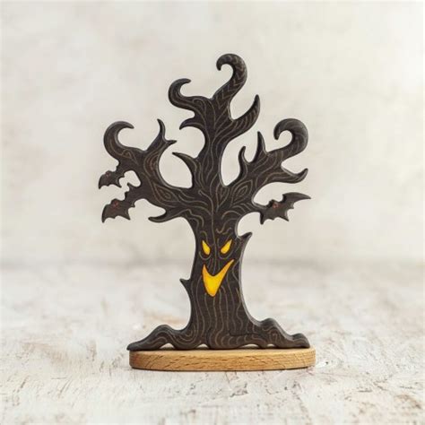 Handcrafted Wooden Halloween Tree - Spooky Forest & Eerie Autumn Decor ...