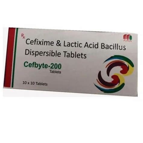 Cefbyte 200 Cefixime And Lactic Acid Bacillus Dispersible Tablet At Rs