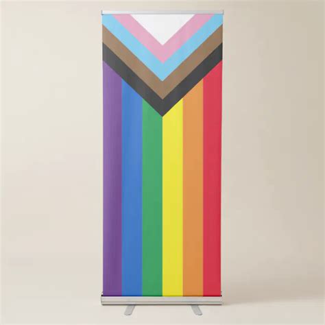 Lgbtq Rainbow Inclusive Diversity Gay Pride Flag Retractable Banner Zazzle