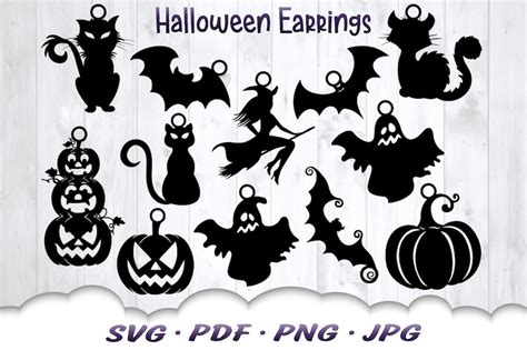 Halloween Earring Svg Bundle Halloween Svg Files for Cricut | Etsy