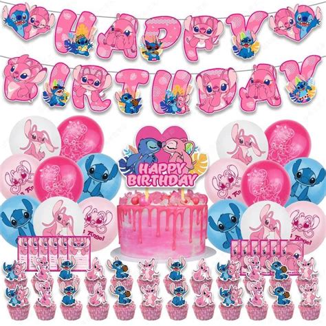 Stitch Birthday Decorations & Supplies for Girls, Lilo and Pink Stitch Party Sup | eBay in 2022 ...