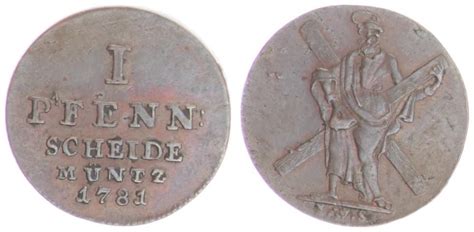 Goslar Stadt 1781 Goslar 1 Pfennig Scheidemünze ss vz MA Shops