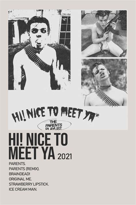 Hi Nice To Meet Ya By Yungblud Minimalist Album Poster Music Poster