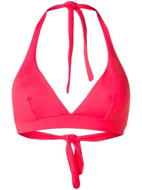 Gentry Portofino Halterneck Bikini Top In Pink Modesens