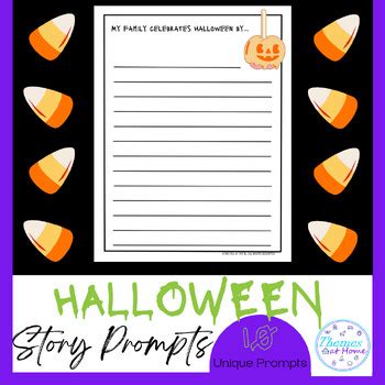 Halloween Story Prompts by Themes at Home | TPT