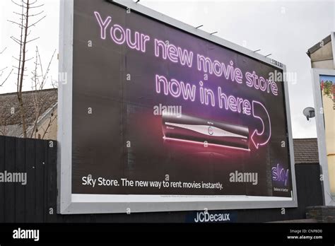 Jcdecaux Billboard For Sky Movie Store In Merthyr Tydfil South Wales Uk