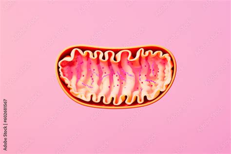 Cross Section View Of Mitochondria A Detailed 3d Rendering Of The