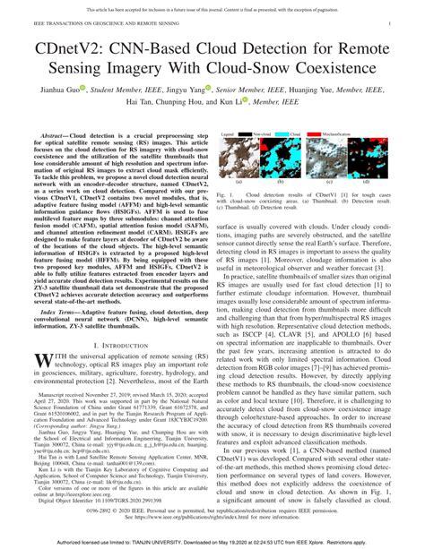 Pdf Cdnetv Cnn Based Cloud Detection For Remote Sensing Imagery