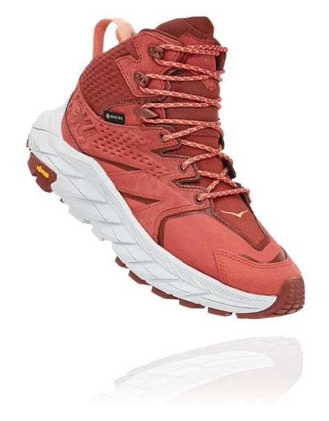 Hoka Anacapa Mid Gtx W Hot Sauce Cherry Mahogany Wandelschoenen Snowleader