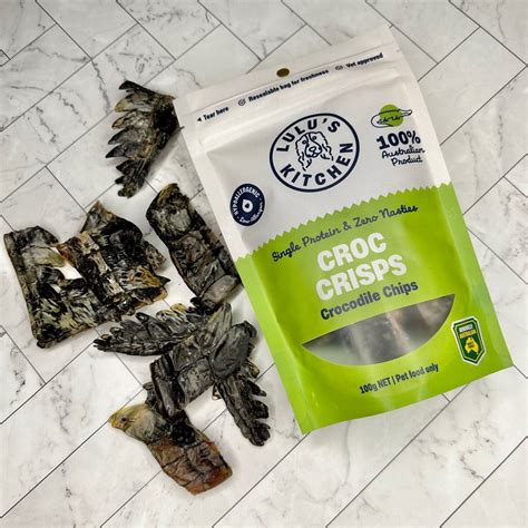 Lulus Kitchen Dog Treats Croc Crisps Crocodile Chips 100g Sparklet