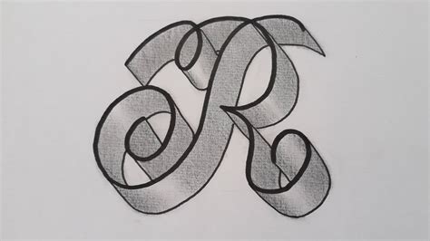 How To Draw 3d Calligraphy Letter R Easy Drawing Writing Capital