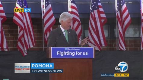 Unfazed By Protesters Bill Clinton Touts Wifes Campaign In Pomona