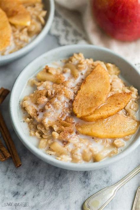 Apple Cinnamon Oatmeal Stove Top Or Microwave The Recipe Rebel