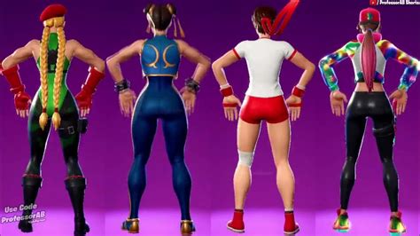 Fortnite Do The Split Emote With Cammy Chun Li Sakura Gym Loserfruit