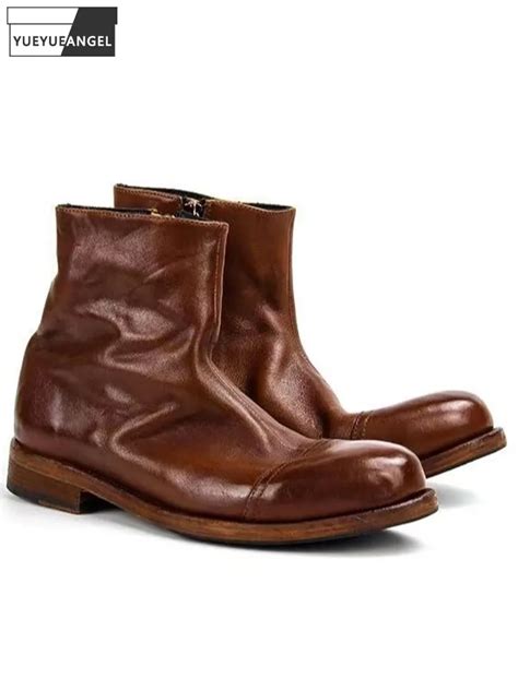 Zapatos De Seguridad De Cuero De Vaca Genuino Para Hombre Botines Altos