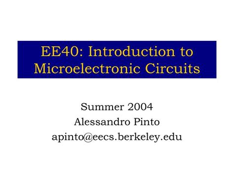 Ppt Ee40 Introduction To Microelectronic Circuits Powerpoint