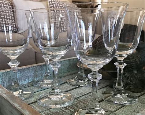 Royal Bavarian Crystal Wine Glasses Water Goblets Set Of Six Wedding