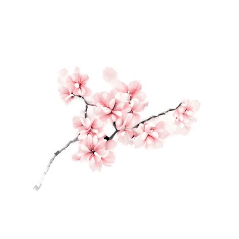 Watercolor Cherry Blossom Branch · Creative Fabrica