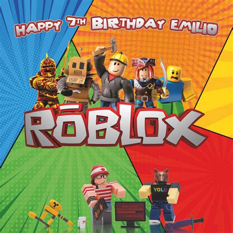 Roblox Birthday Backdroproblox Birthday Bannerroblox Etsy