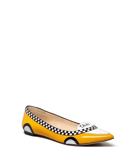 Kate Spade Go Taxi Ballet Pointed Toe Flats In Yellow Lyst