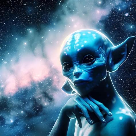 Premium AI Image | Blue alien from the planet Neptune