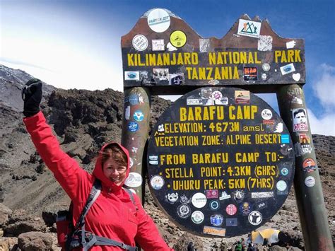 Laurel At Barafu Camp On Mount Kilimanjaro Monkeys And Mountains