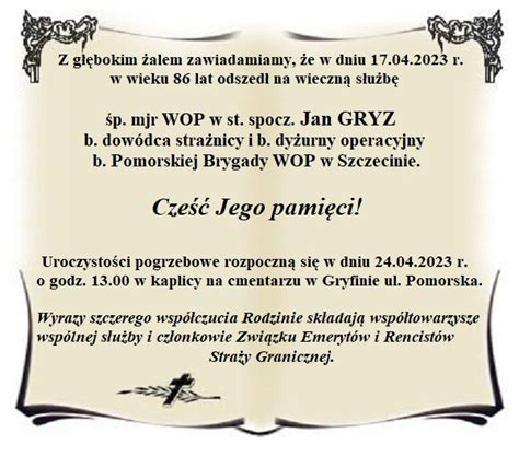 Ostatnie pożegnanie śp mjr WOP w st spocz Jana GRYZA ZEiRSG