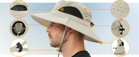 Einskey Mens Waterproof Sun Hat Outdoor Sun Protection