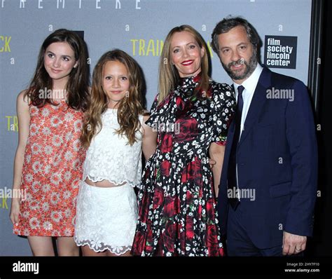 Leslie Mann Judd Apatow Maude Apatow And Iris Apatow Attending The Premiere Of Trainwreck In