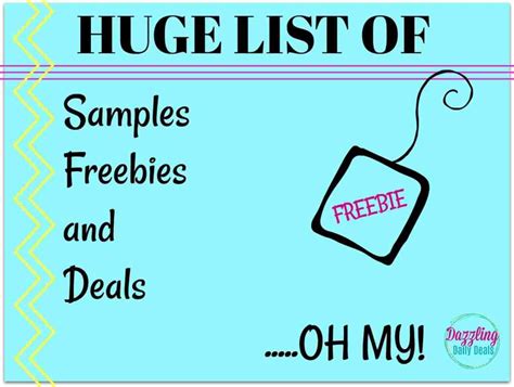 Huge List Of Samples Freebies And Deals Dazzling Daily Deals Dazzling