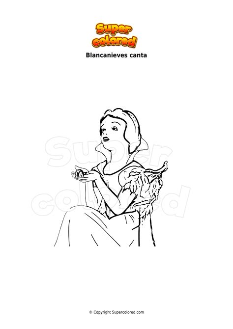 Dibujo para colorear Blancanieves con el Príncipe y los 7 enanitos