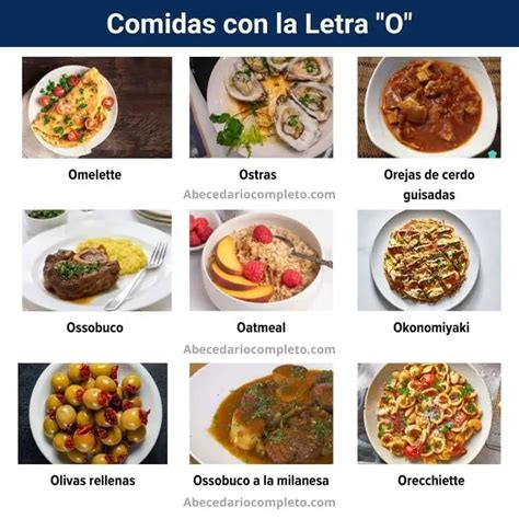 Comidas Con La Letra O ¿cuántas Conoces