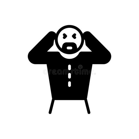 black solid icon  unable incapable  helpless stock vector