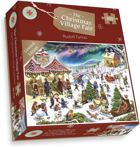 500 Piece Christmas Jigsaw Puzzle Christmas Village Fair By Rudolf