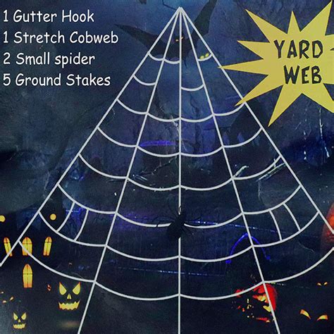 Halloween Spider Web, Halloween Giant Garden Spiders Web with 5 Ground ...