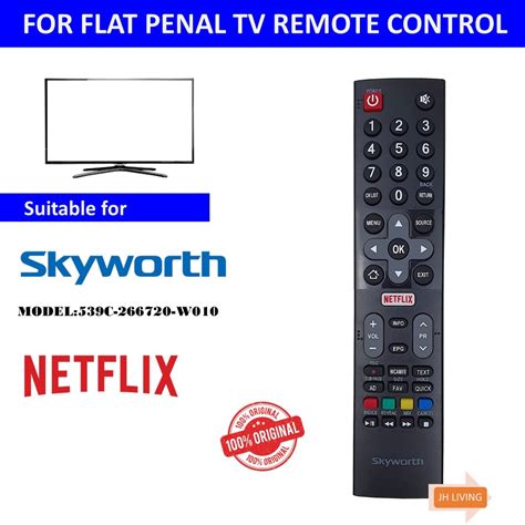 Original Skyworth Netflix Flat Penal Led Tv Remote Control C