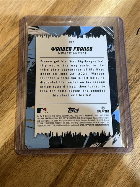 2022 Topps Fire Wander Franco Rookie Gold Minted Flippin Out Tampa Rays