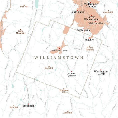 VT Orange Williamstown Vector Road Map Digital Art by Frank Ramspott