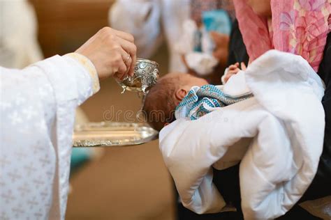 Baptism Ceremony In Church Selective Focus Stock Image Image Of