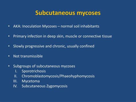 PPT Superficial Cutaneous And Subcutaneous Fungal Infections