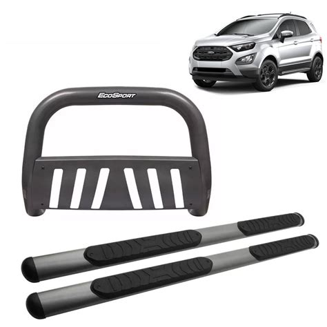 Kit Estribo Tubular E Quebra Mato Grafite Ecosport 2013 Em Diante